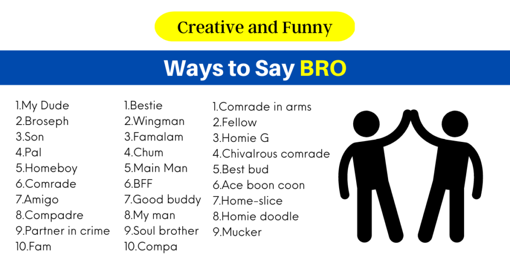 150 Creative And Funny Ways To Say BRO MyWaystoSay