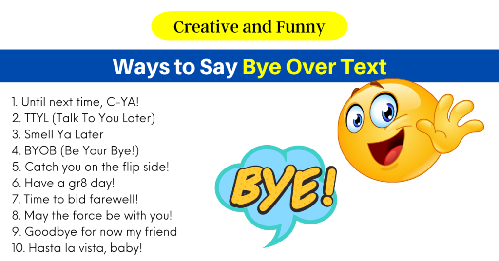 Ways to Say Bye Over Text