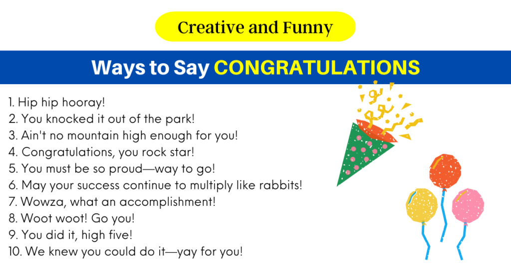 Ways to Say CONGRATULATIONS