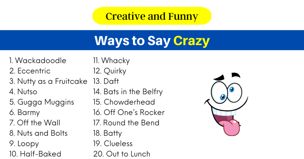 80 Creative And Funny Ways To Say Crazy MyWaystoSay