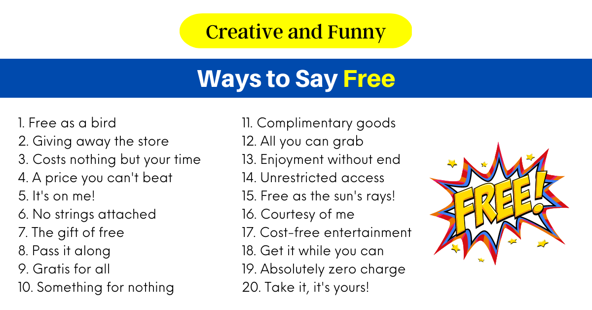 100 Creative And Funny Ways To Say Free 2024 