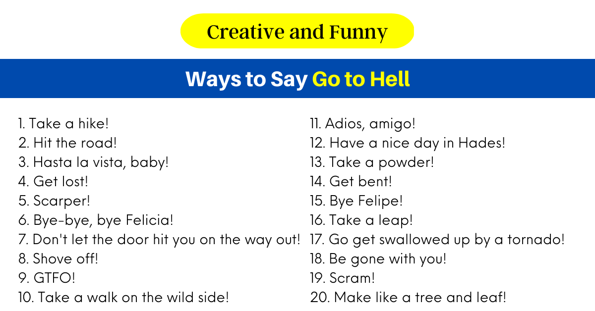 Ways to Say Go to Hell