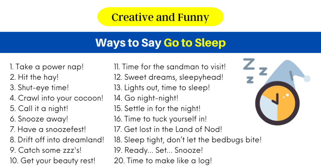 Ways to Say Go to Sleep