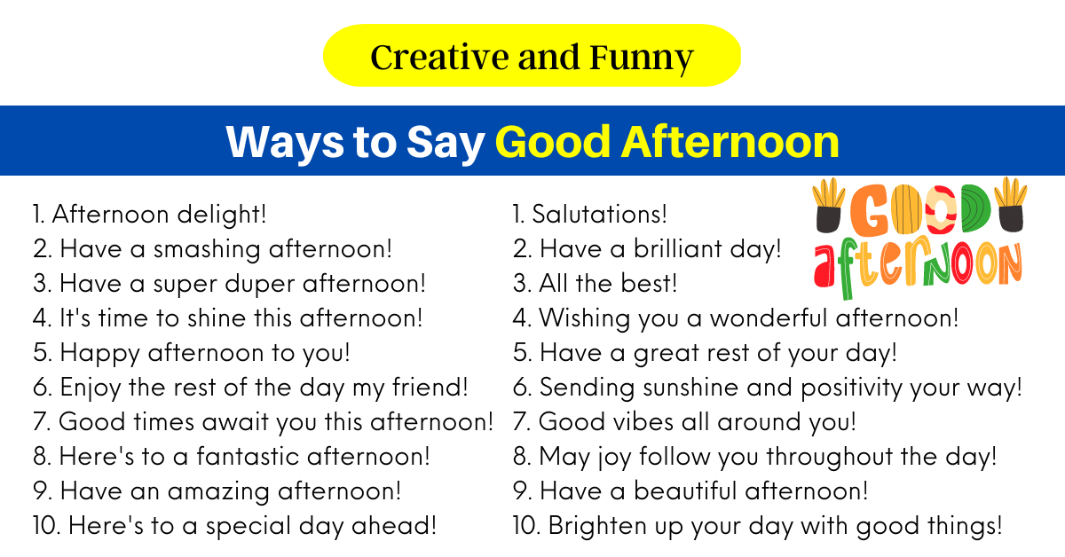 Ways to Say Good Afternoon