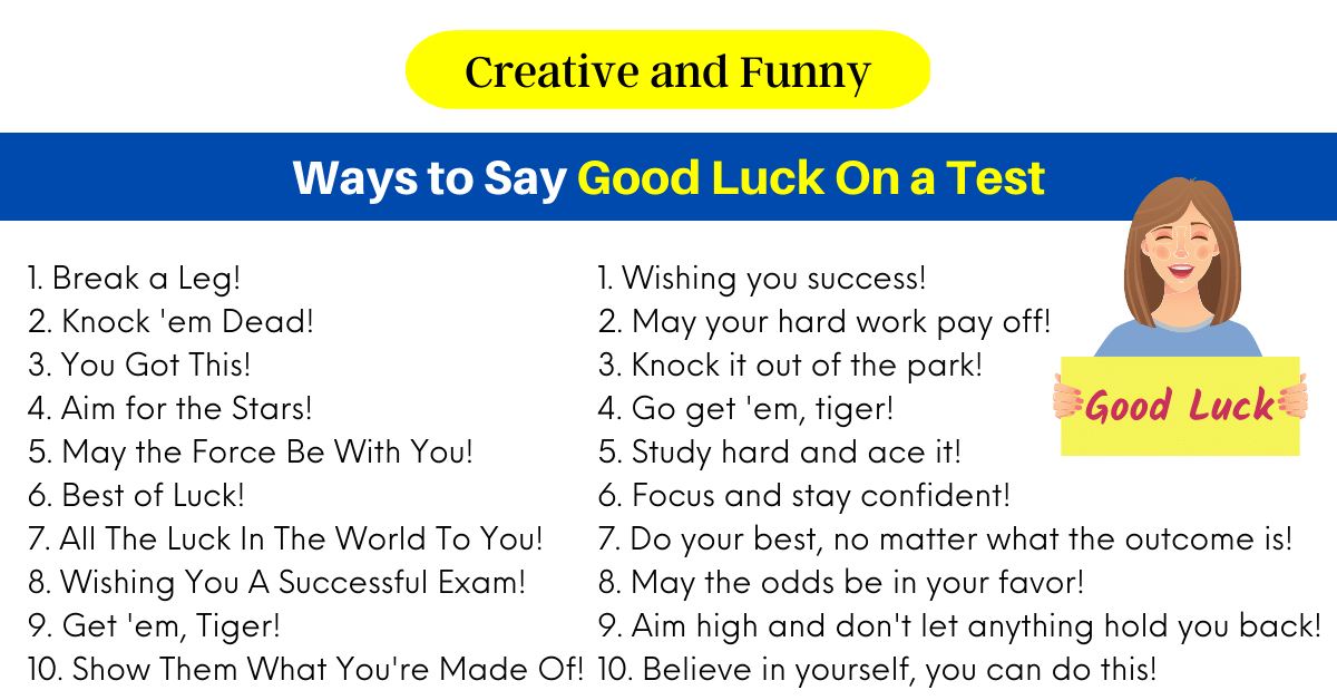 Ways to Say Good Luck On a Test