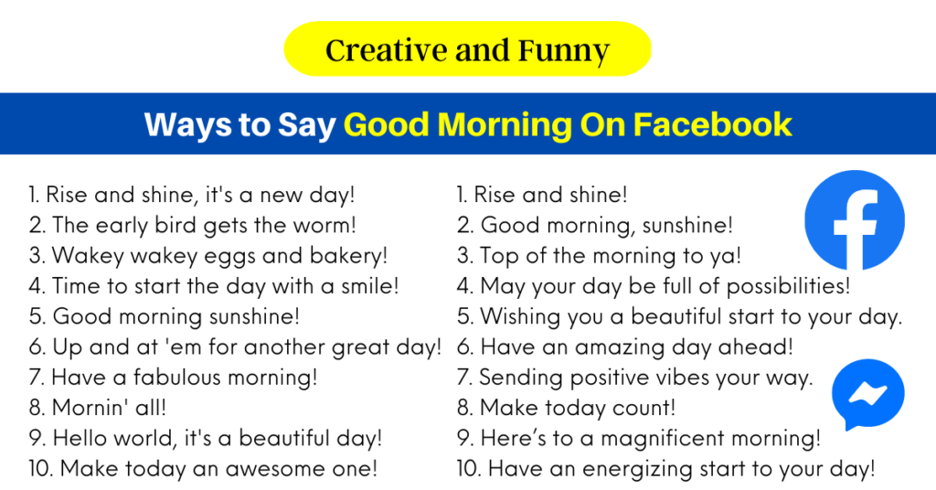 Ways to Say Good Morning On Facebook