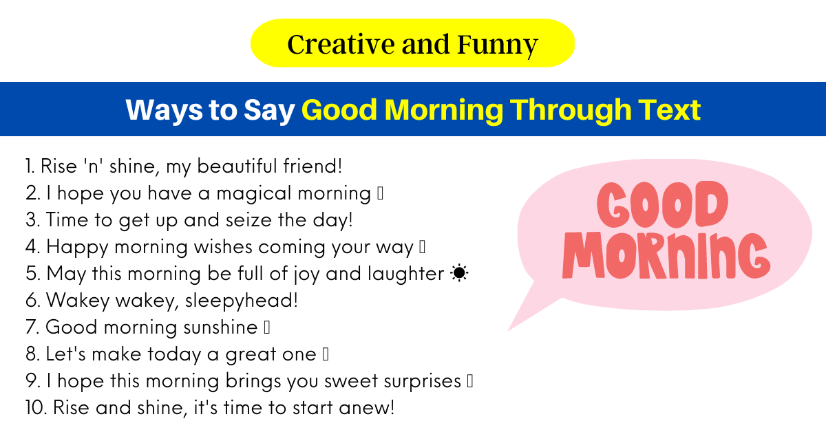 Ways to Say Good Morning through Text