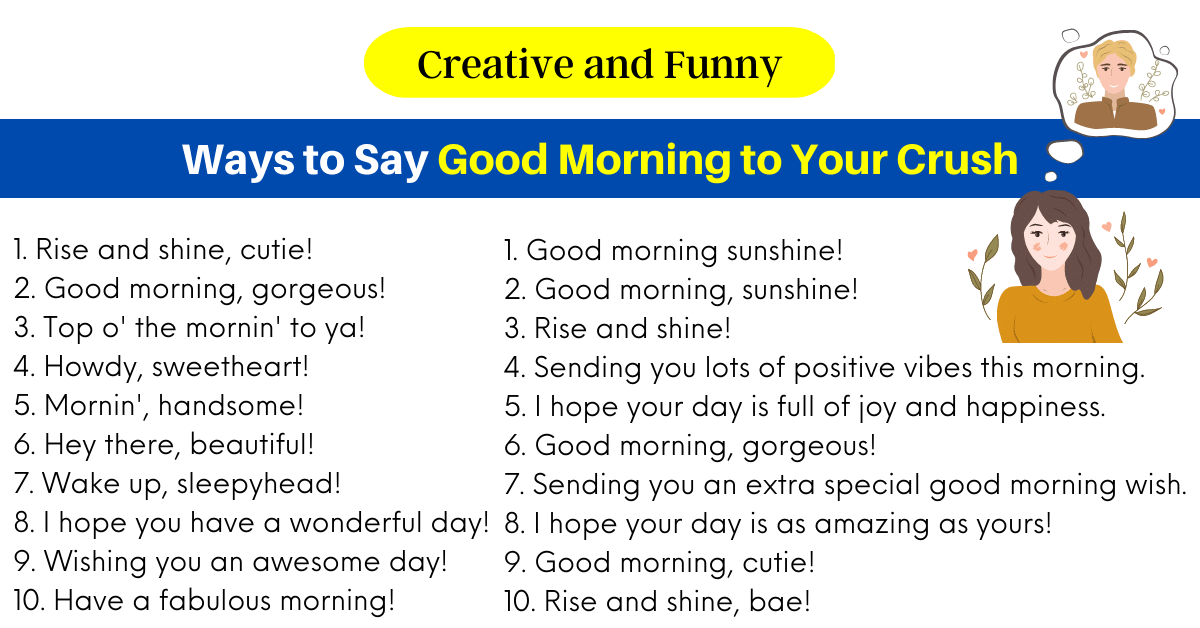 Ways to Say Good Morning to Your Crush