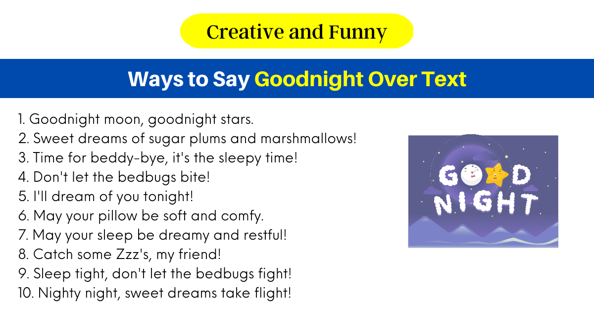 Ways to Say Goodnight Over Text