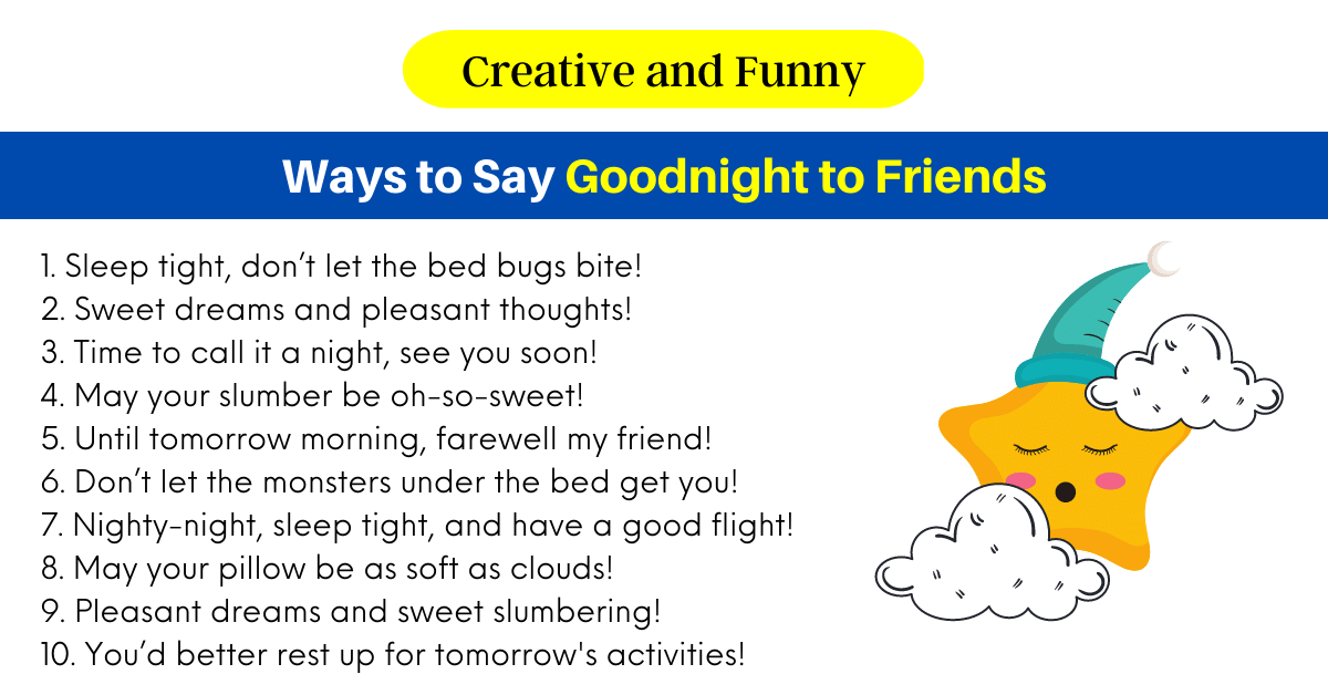 Ways to Say Goodnight to Friends