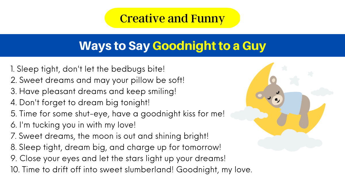Ways to Say Goodnight to a Guy