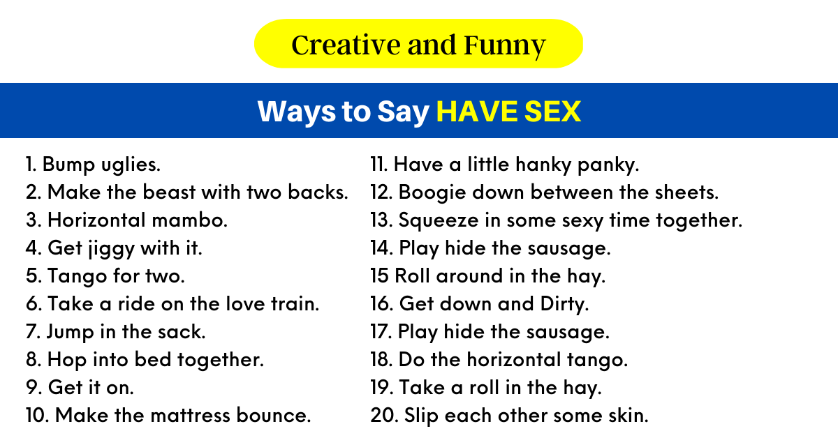 Ways to Say HAVE SEX