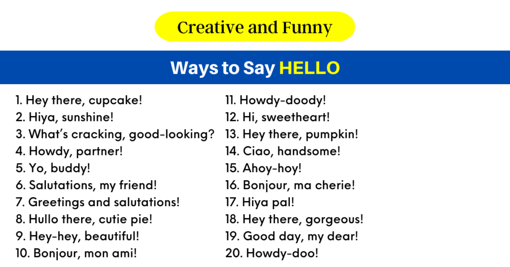 160 Creative and Funny Ways to say Hello (2024)