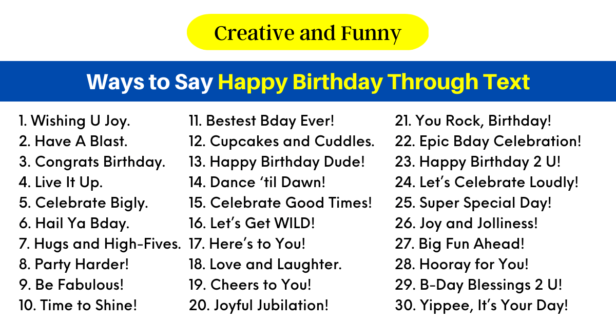 Ways to Say Happy Birthday Through Text
