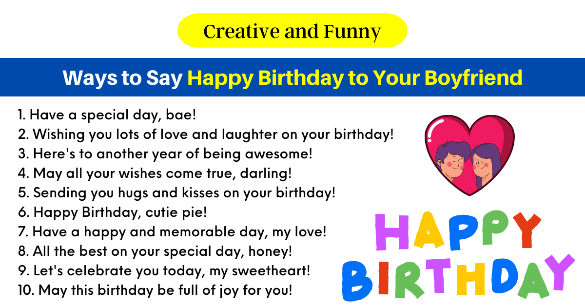 Ways to Say Happy Birthday to Your Boyfriend