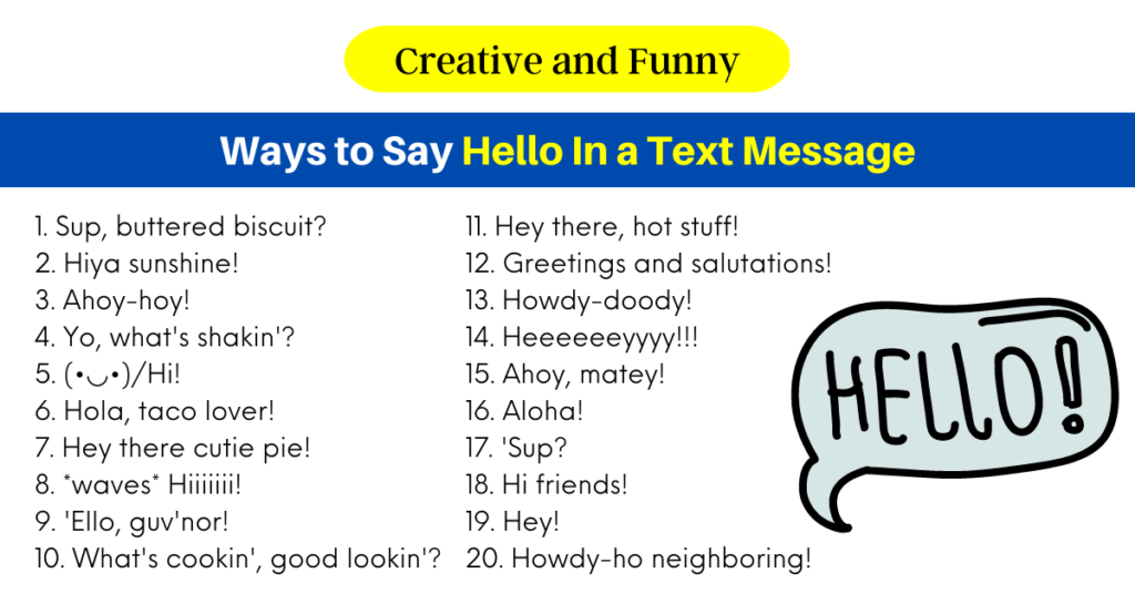 160 Funny Ways To Say Hello In A Text Message 2024 