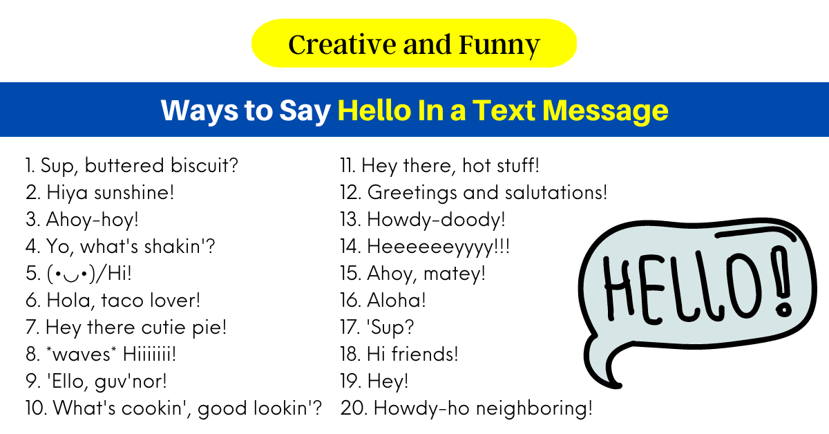 Ways to Say Hello In a Text Message