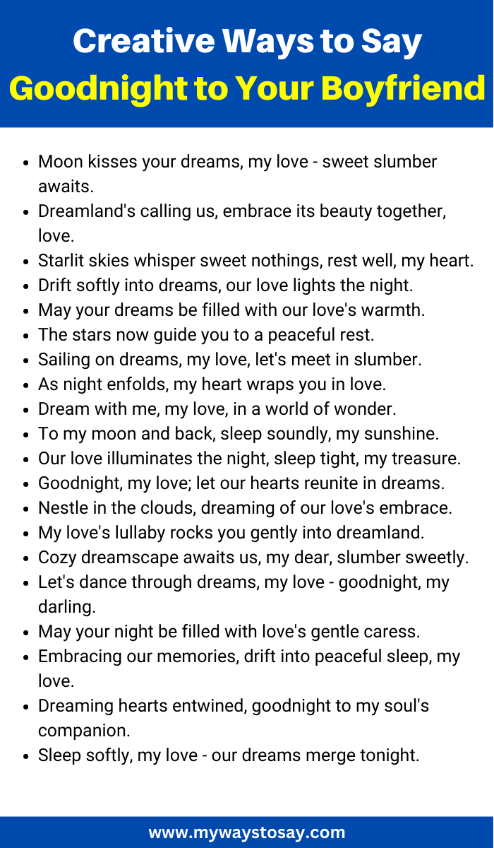Creative Ways to Say Goodnight to Your Boyfriend