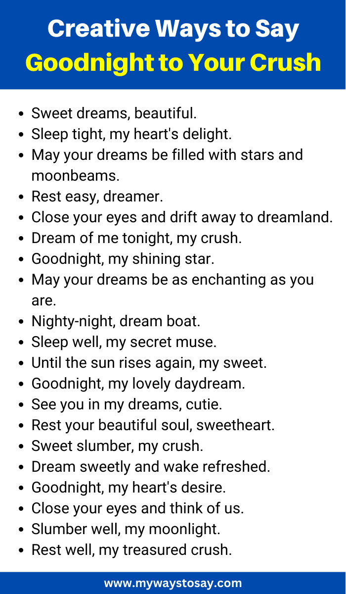 Creative Ways to Say Goodnight to Your Crush