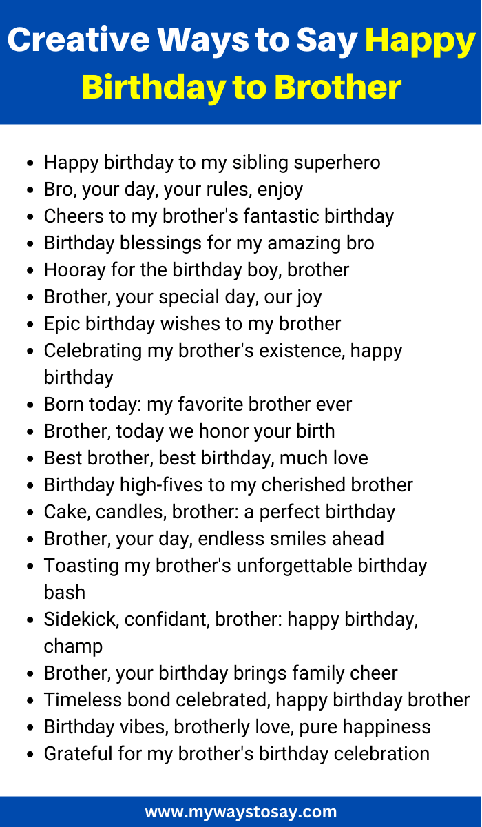 Creative Ways to Say Happy Birthday to Brother