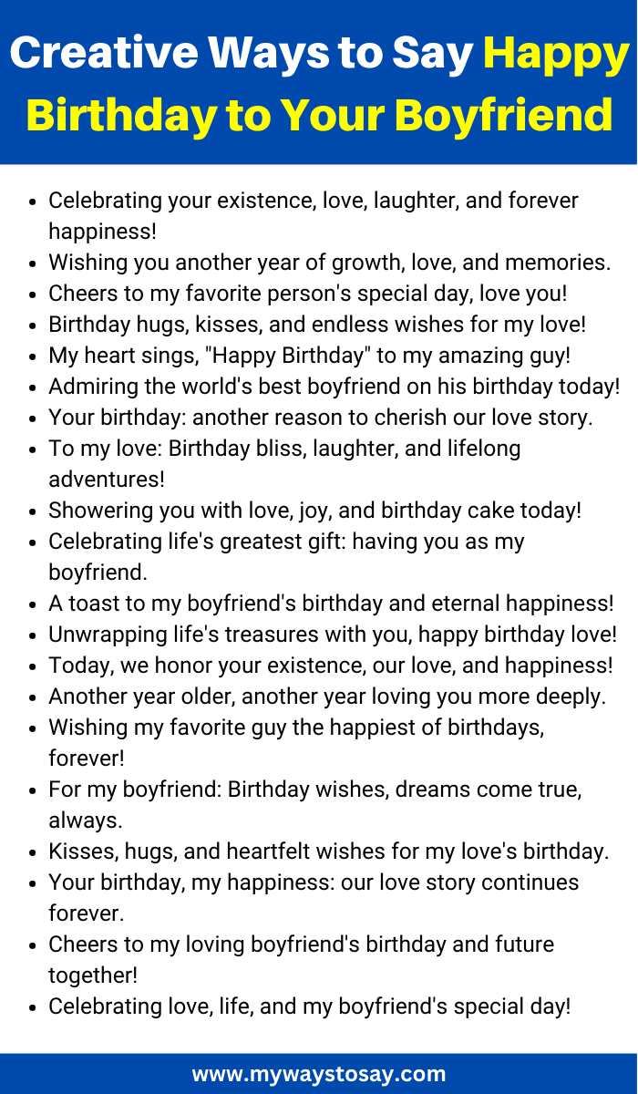 Creative Ways to Say Happy Birthday to Your Boyfriend