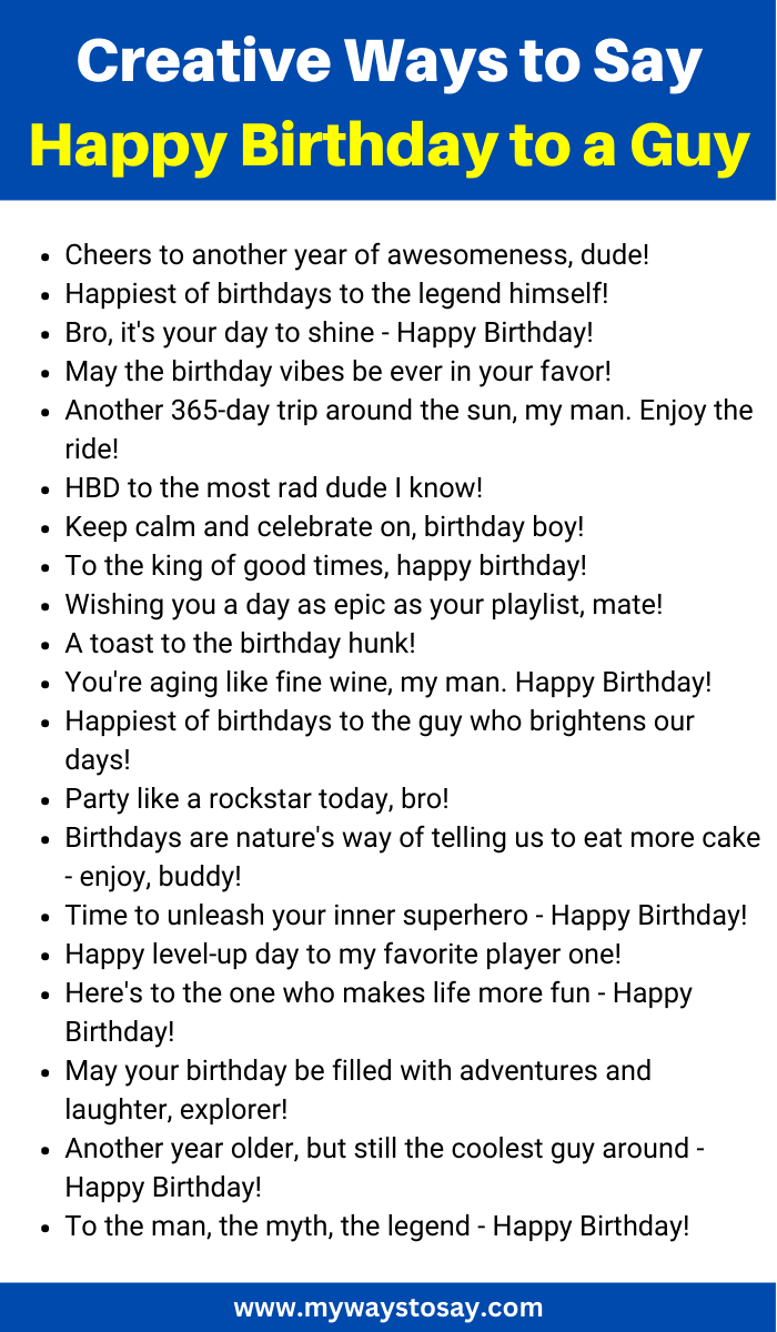 Creative Ways to Say Happy Birthday to a Guy