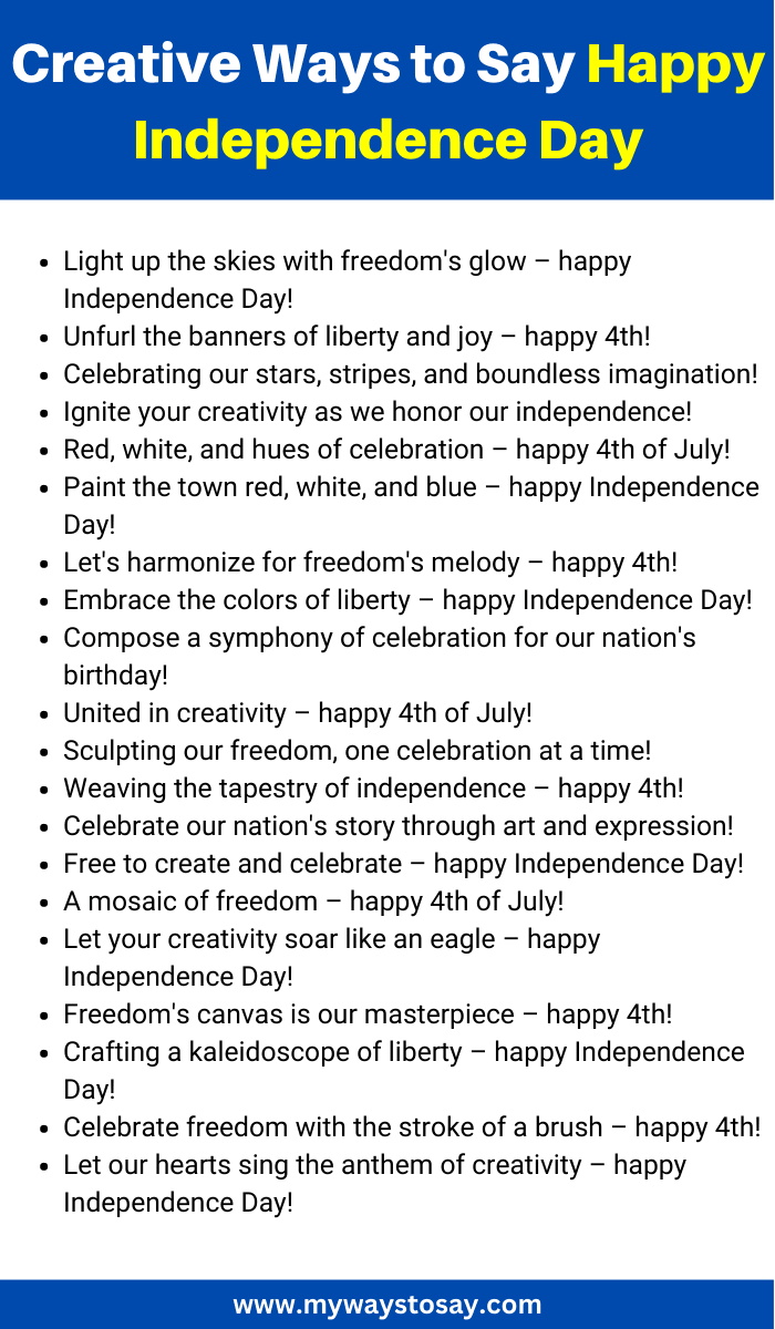 Creative Ways to Say Happy Independence Day