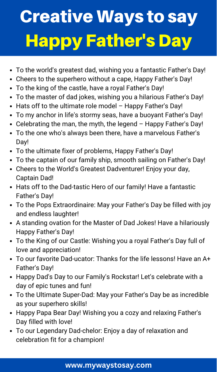 Creative Ways to say Happy Fathers Day