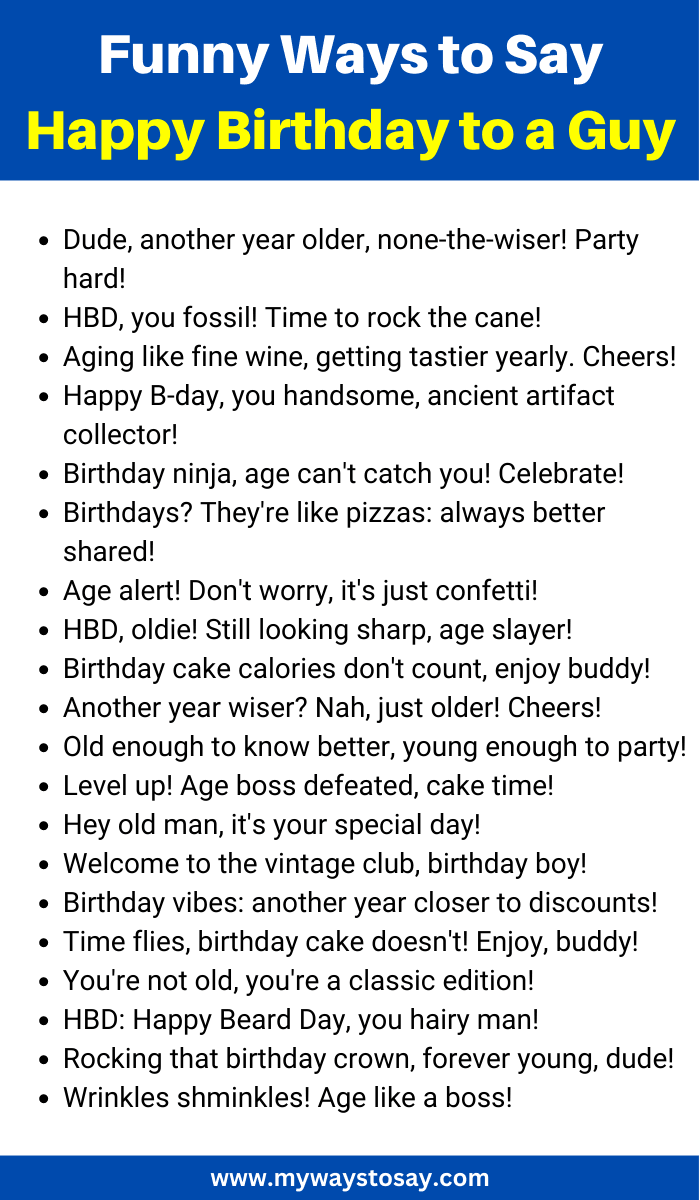 Funny Ways to Say Happy Birthday to a Guy