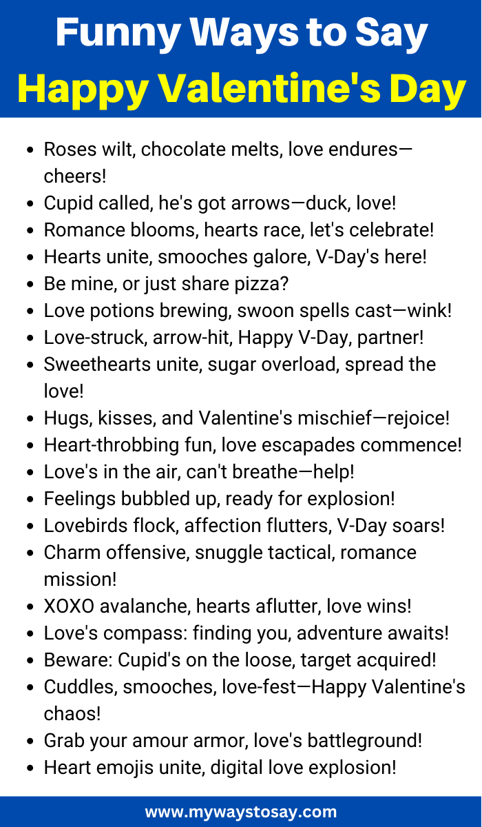 Funny Ways to Say Happy Valentines Day