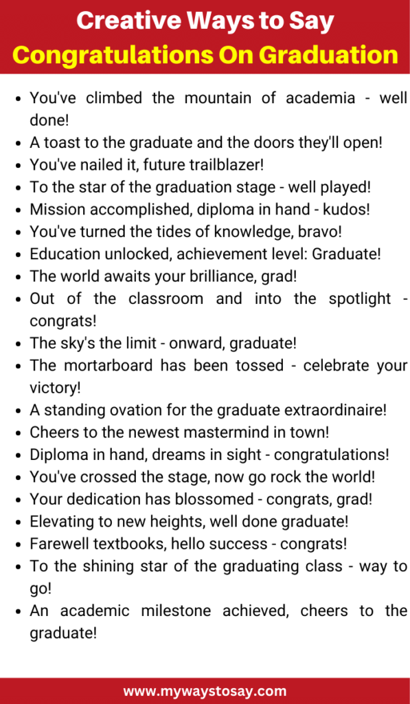 170 Creative Ways to Say Congratulations On Graduation (2024)