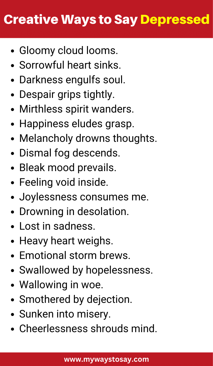 Creative Ways to Say Depressed