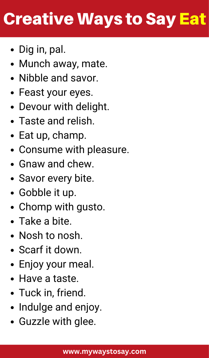 Creative Ways to Say Eat