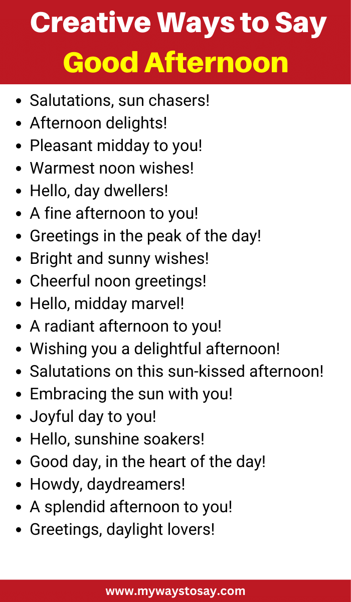Creative Ways to Say Good Afternoon