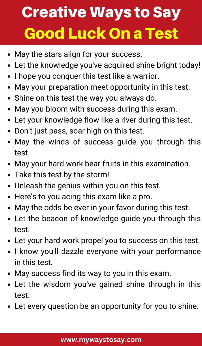 Creative Ways to Say Good Luck On a Test
