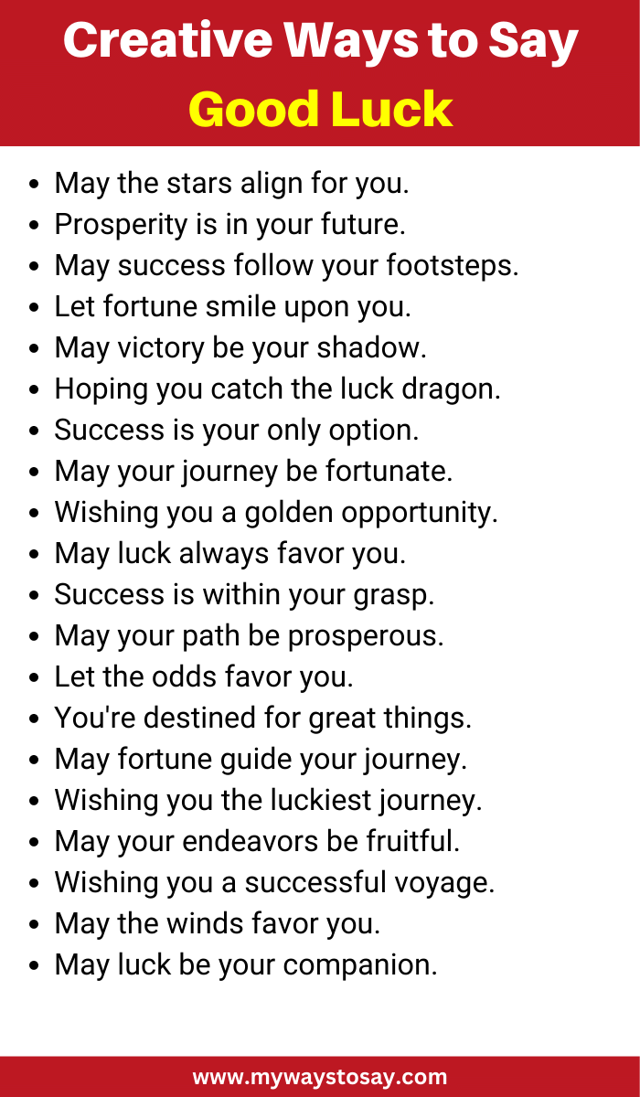 Creative Ways to Say Good Luck