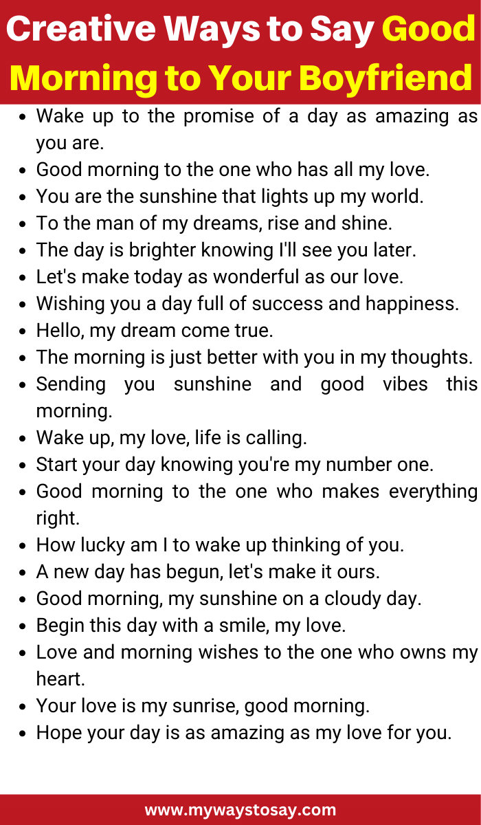 140 Funny Ways To Say Good Morning To Your Boyfriend 2024 