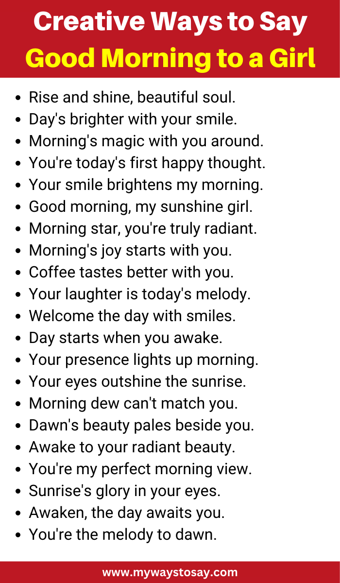 Creative Ways to Say Good Morning to a Girl