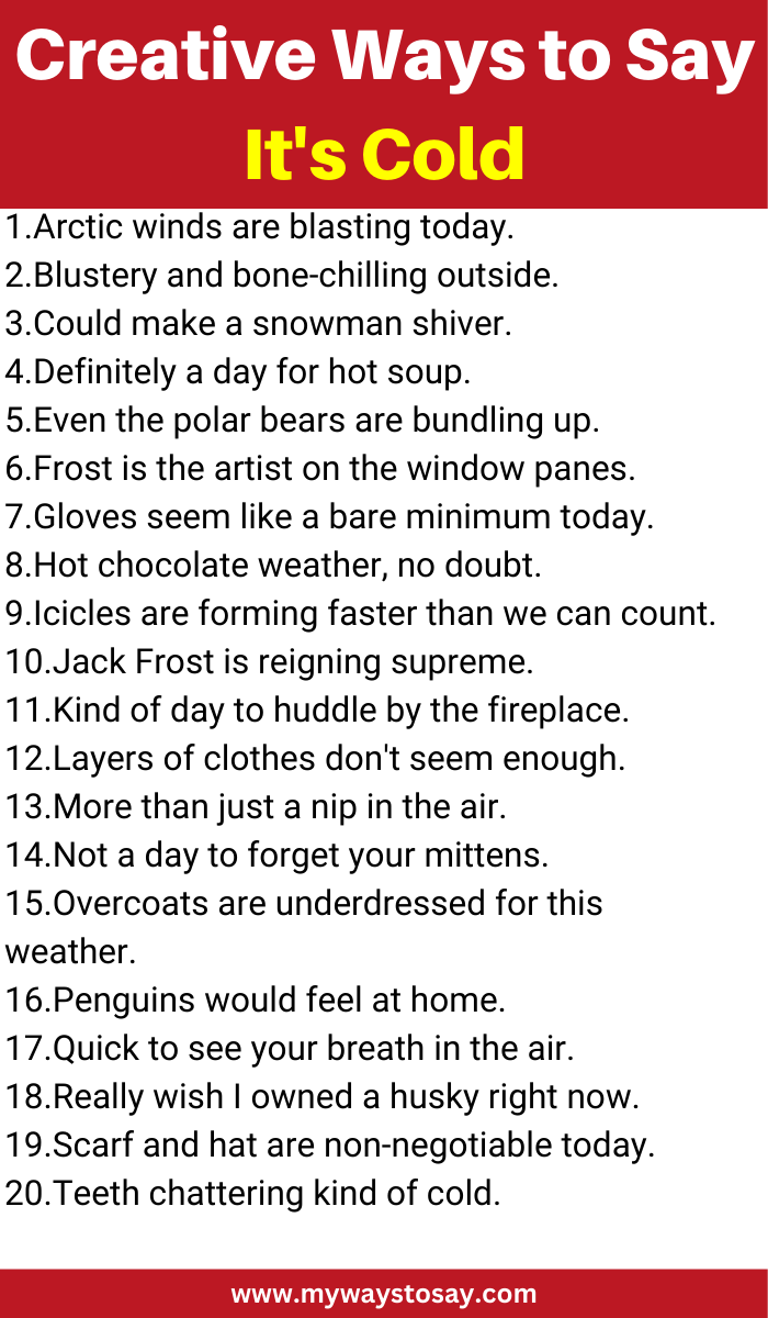 Creative Ways to Say It's Cold