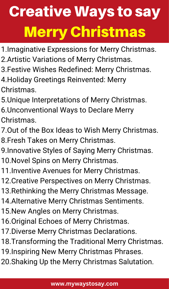 Creative Ways to say Merry Christmas