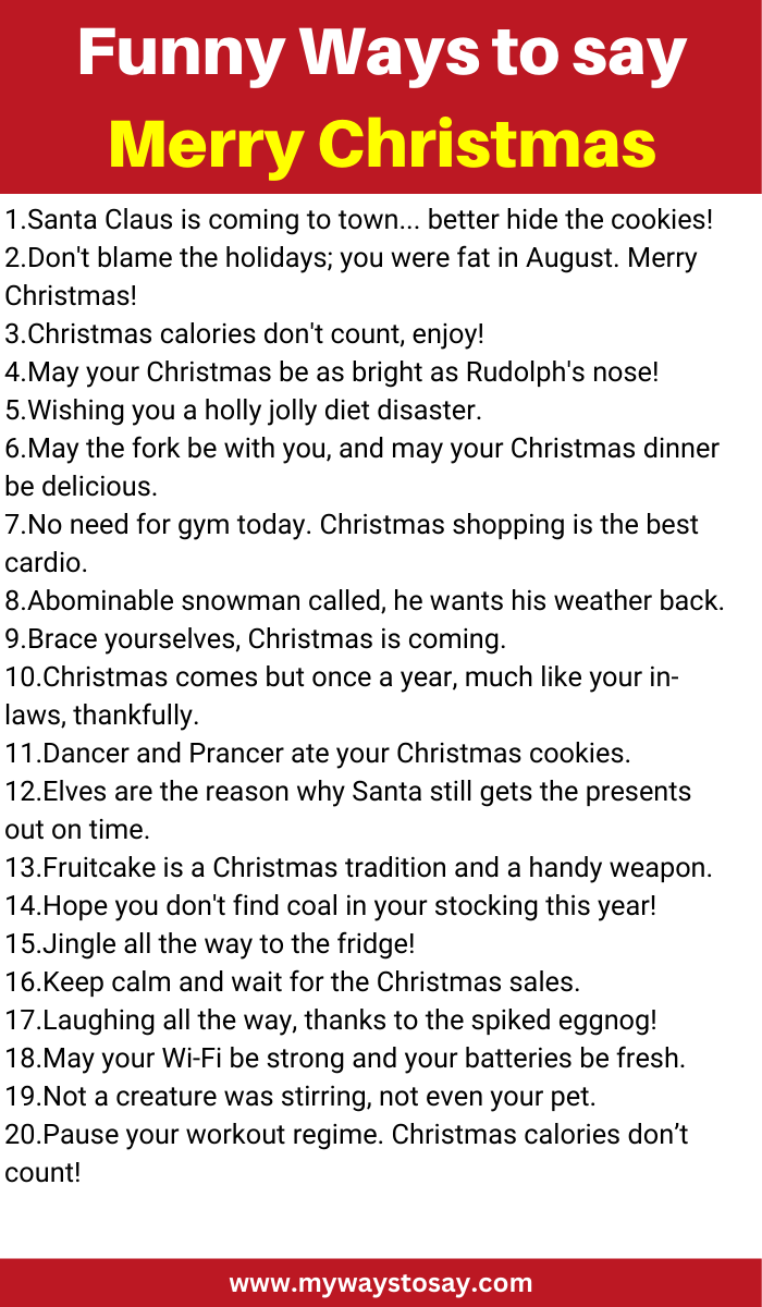 Funny Ways to say Merry Christmas