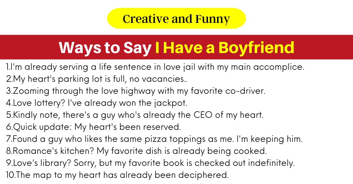 Ways to Say I Have a Boyfriend