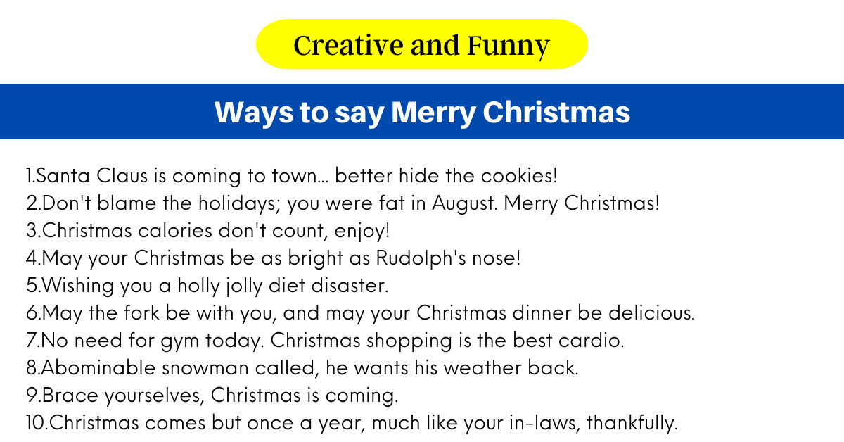 Ways to say Merry Christmas