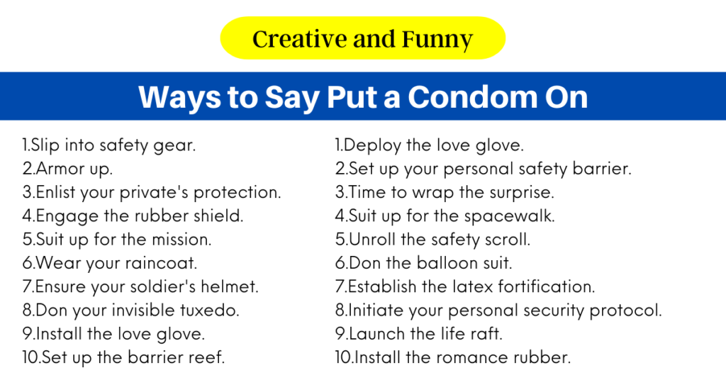 Ways to Say Put a Condom On