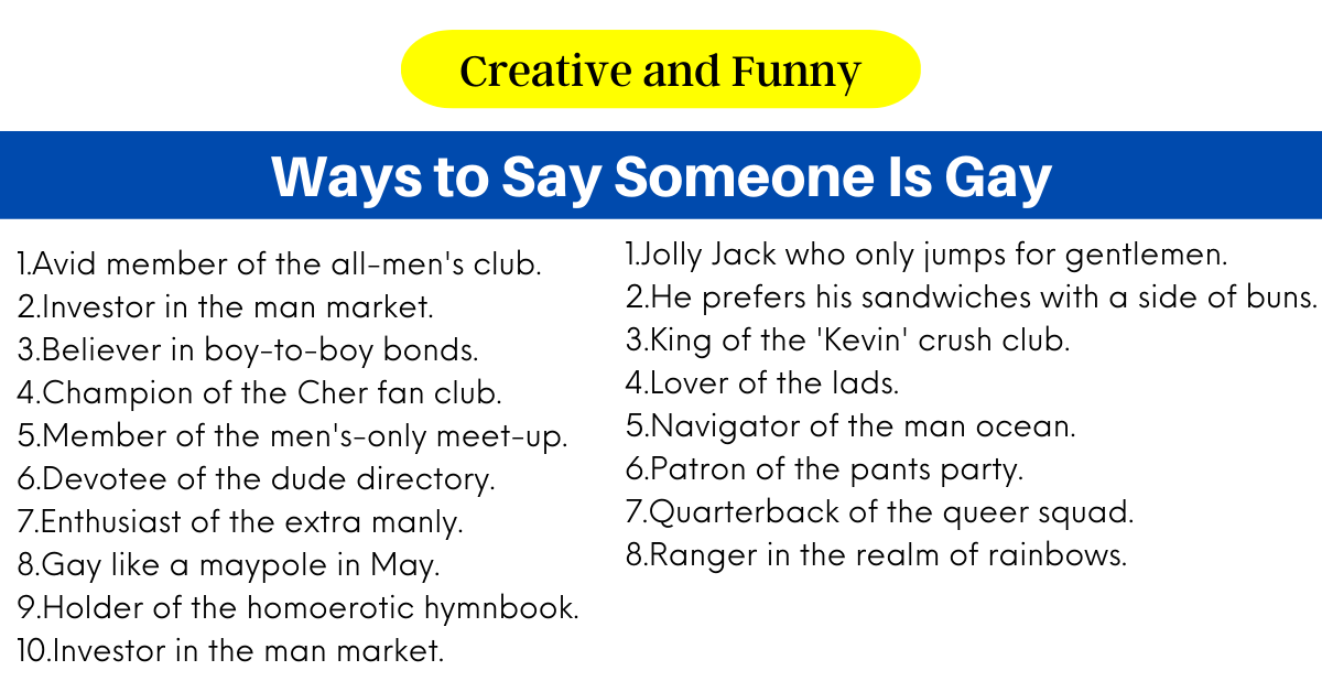 Ways to Say Someone Is Gay