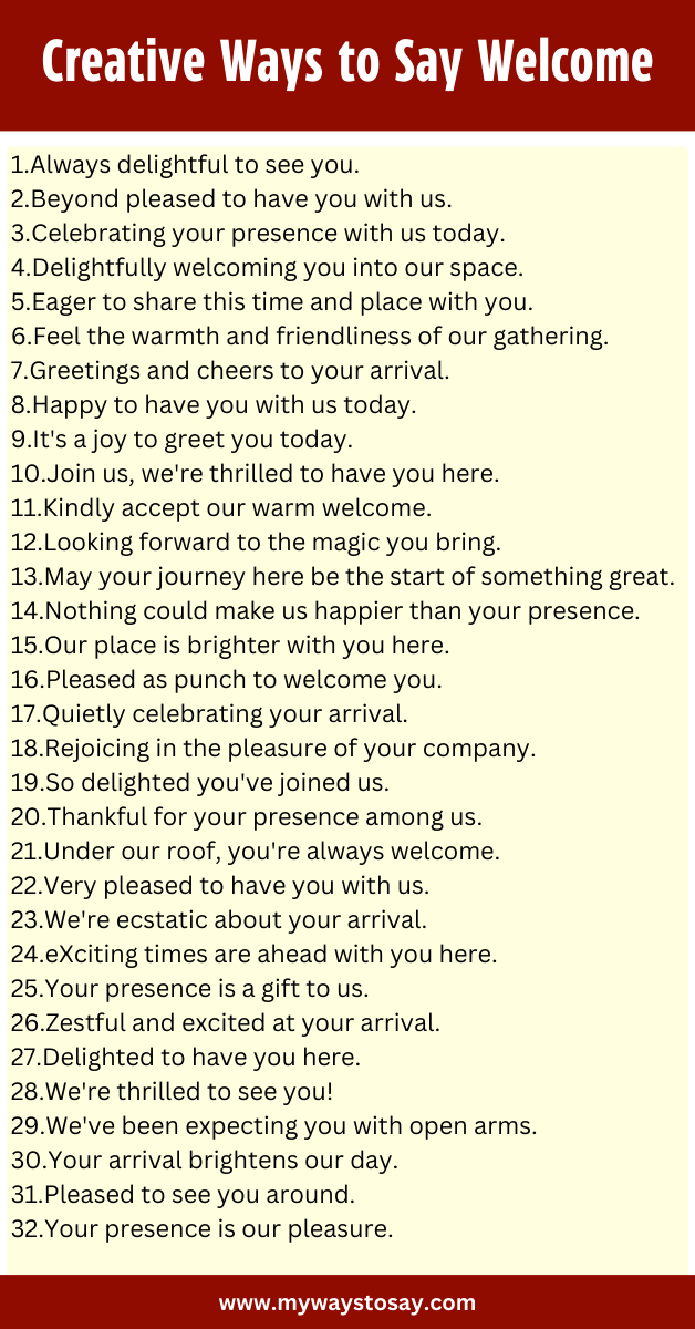 Creative Ways to Say Welcome