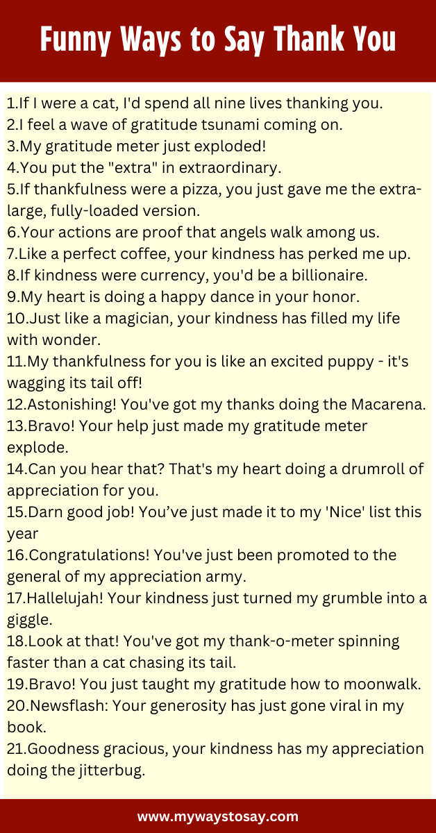 Funny Ways to Say Thank You