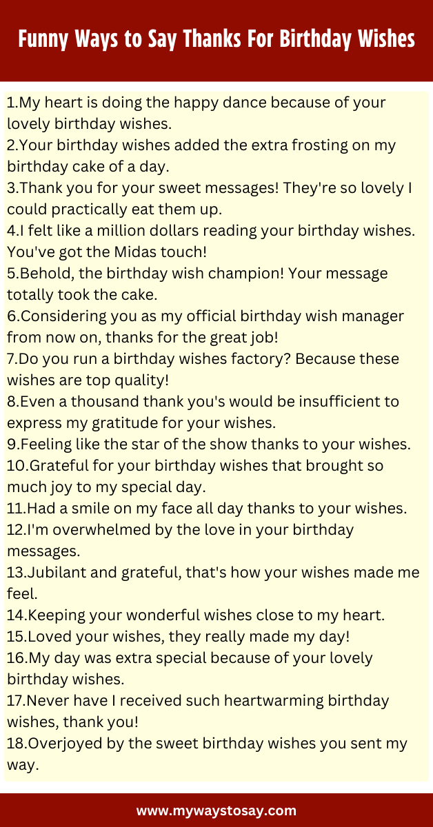 Funny Ways to Say Thanks For Birthday Wishes