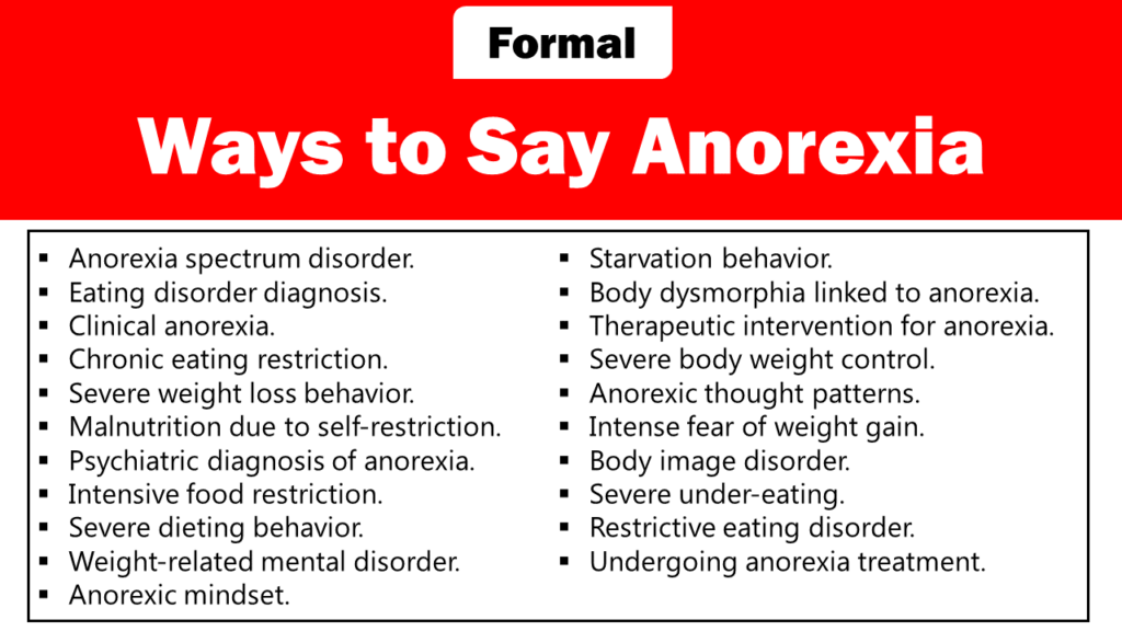 formal ways to say Anorexic