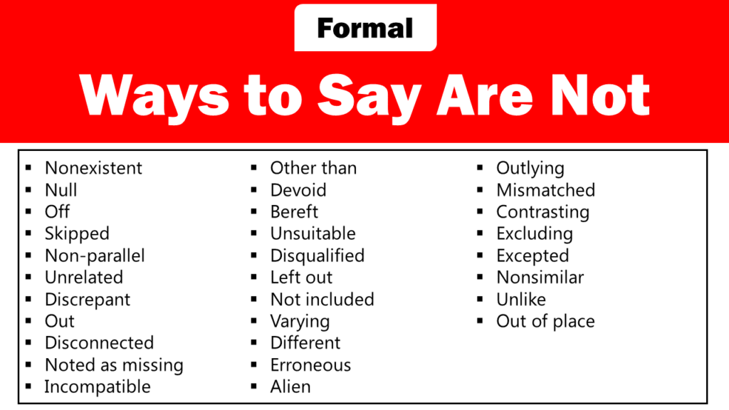 formal ways to say are not
